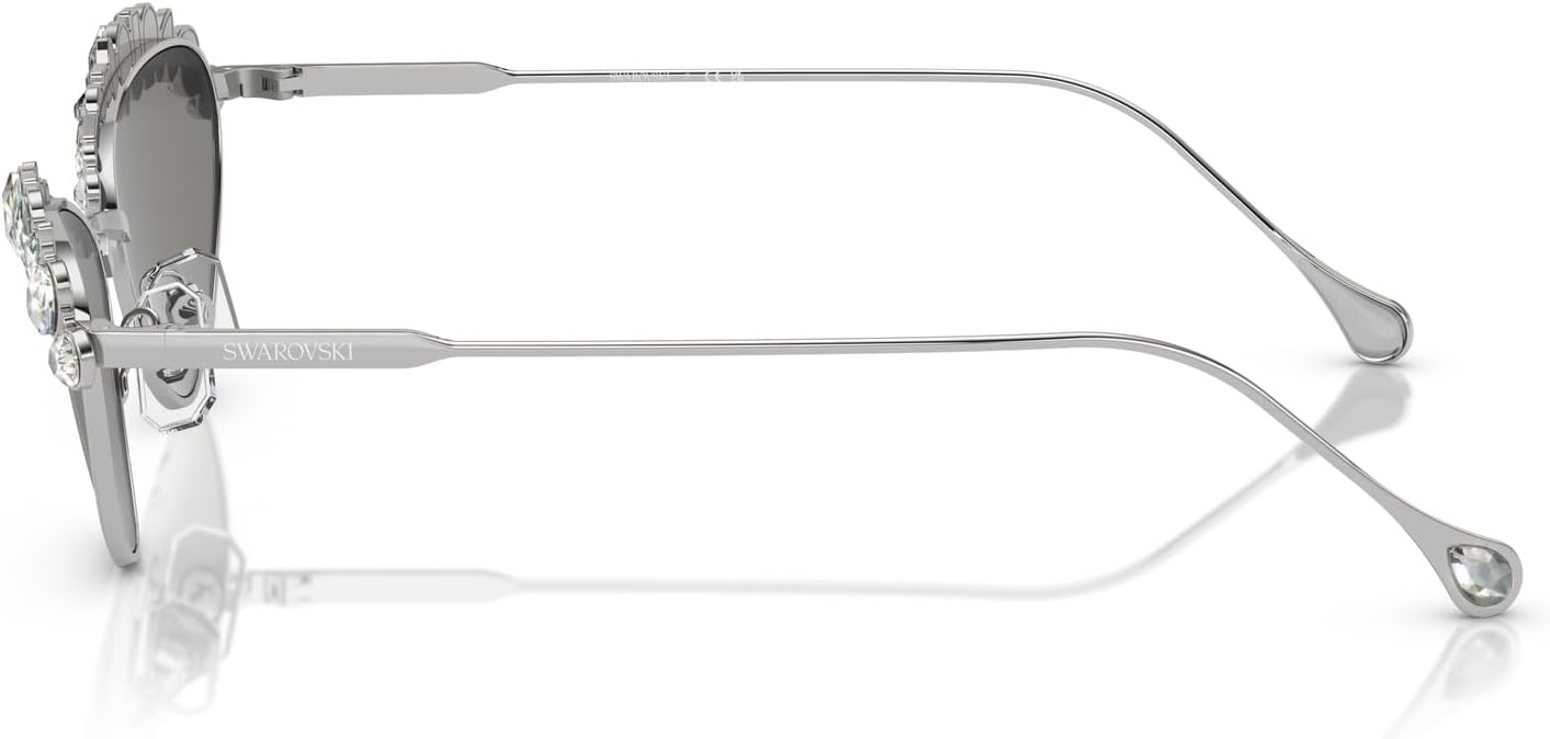 image:imageSwarovski womens Sk7009 Oval SunglassesSilverLight Grey Mirrored Silver