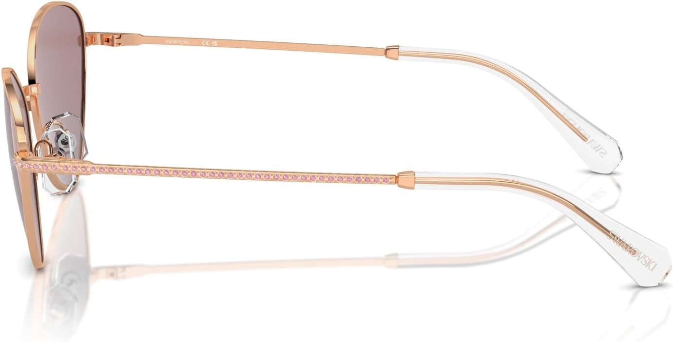 image:imageSwarovski womens Sk7014 Cat Eye SunglassesRose GoldLight Purple Brown
