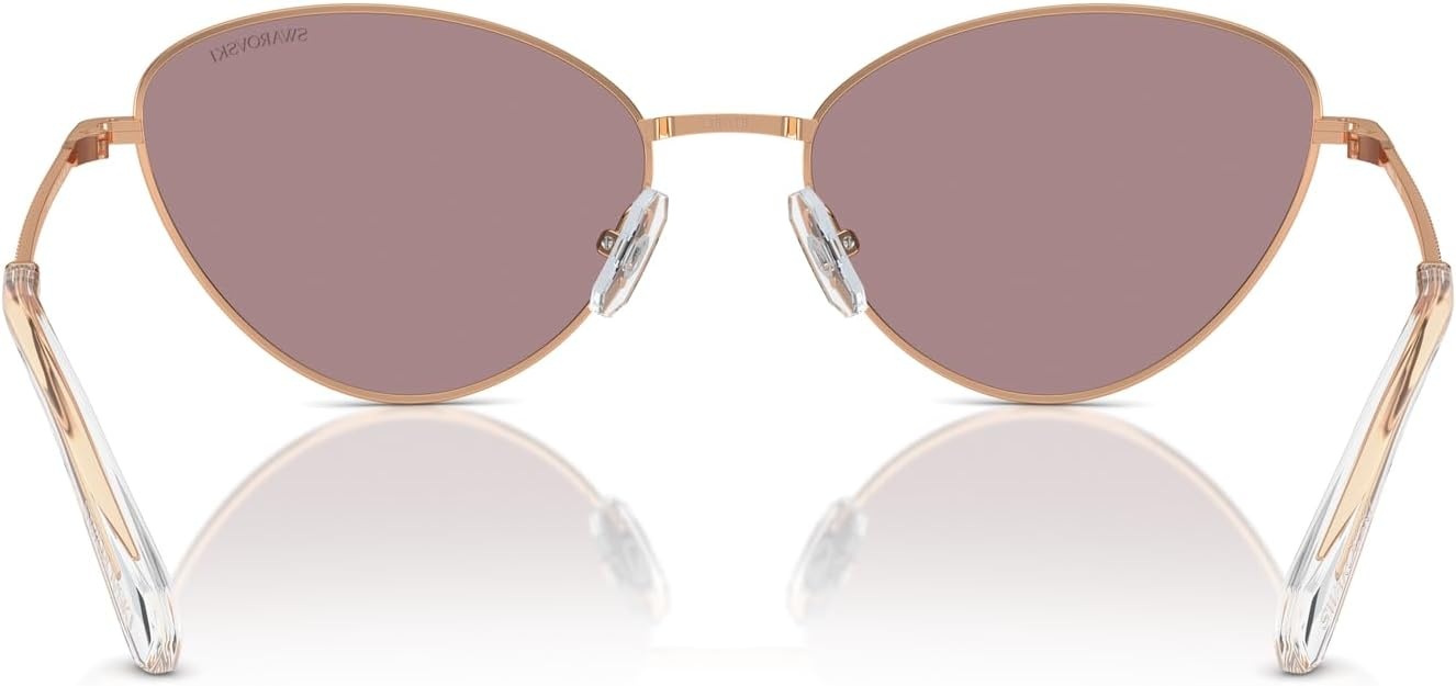 image:imageSwarovski womens Sk7014 Cat Eye SunglassesRose GoldLight Purple Brown