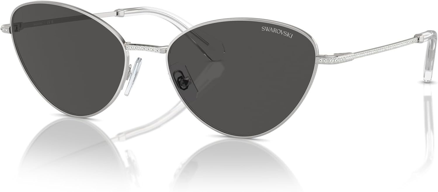image:imageSwarovski womens Sk7014 Cat Eye SunglassesTransparent Dark Grey to ClearGradient Grey