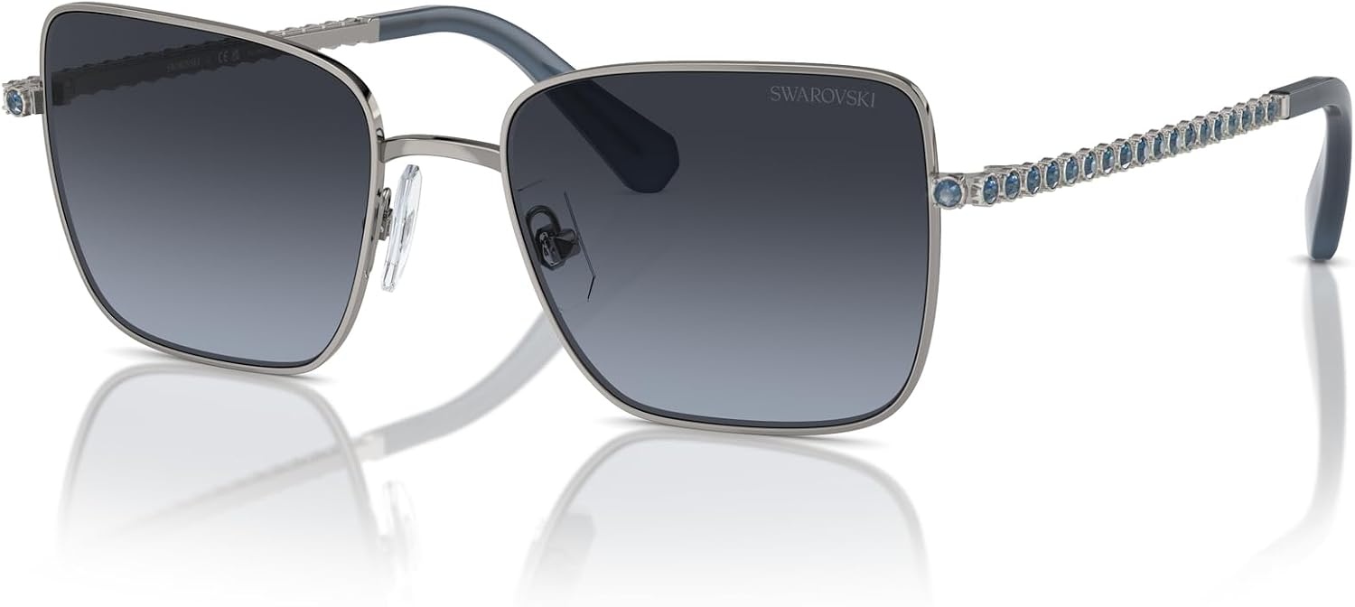 image:imageSwarovski womens Sk7015 Square SunglassesMilky PinkLight Purple Brown