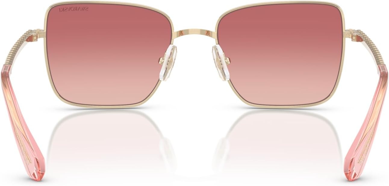 image:imageSwarovski womens Sk7015 Square SunglassesPale GoldPink Gradient Red