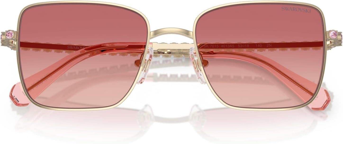 image:imageSwarovski womens Sk7015 Square SunglassesPale GoldPink Gradient Red