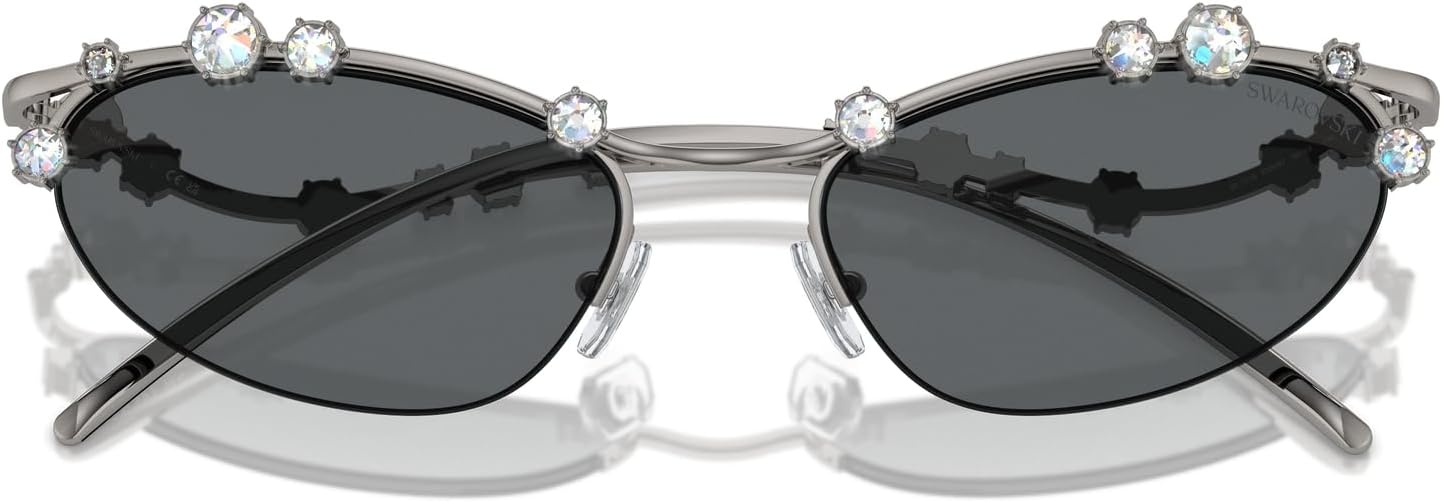 image:imageSwarovski womens Sk7016 Cat Eye SunglassesBlackDark Grey Polarized