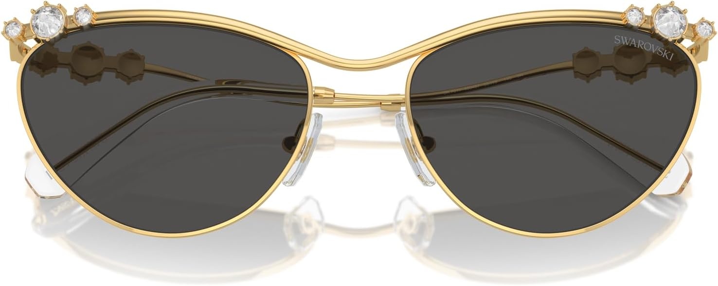image:imageSwarovski womens Sk7017 Cat Eye SunglassesGoldDark Grey