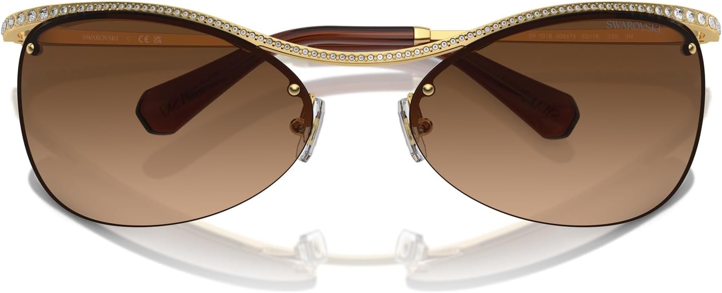 image:imageSwarovski womens Sk7018 Square SunglassesGoldGradient Brown