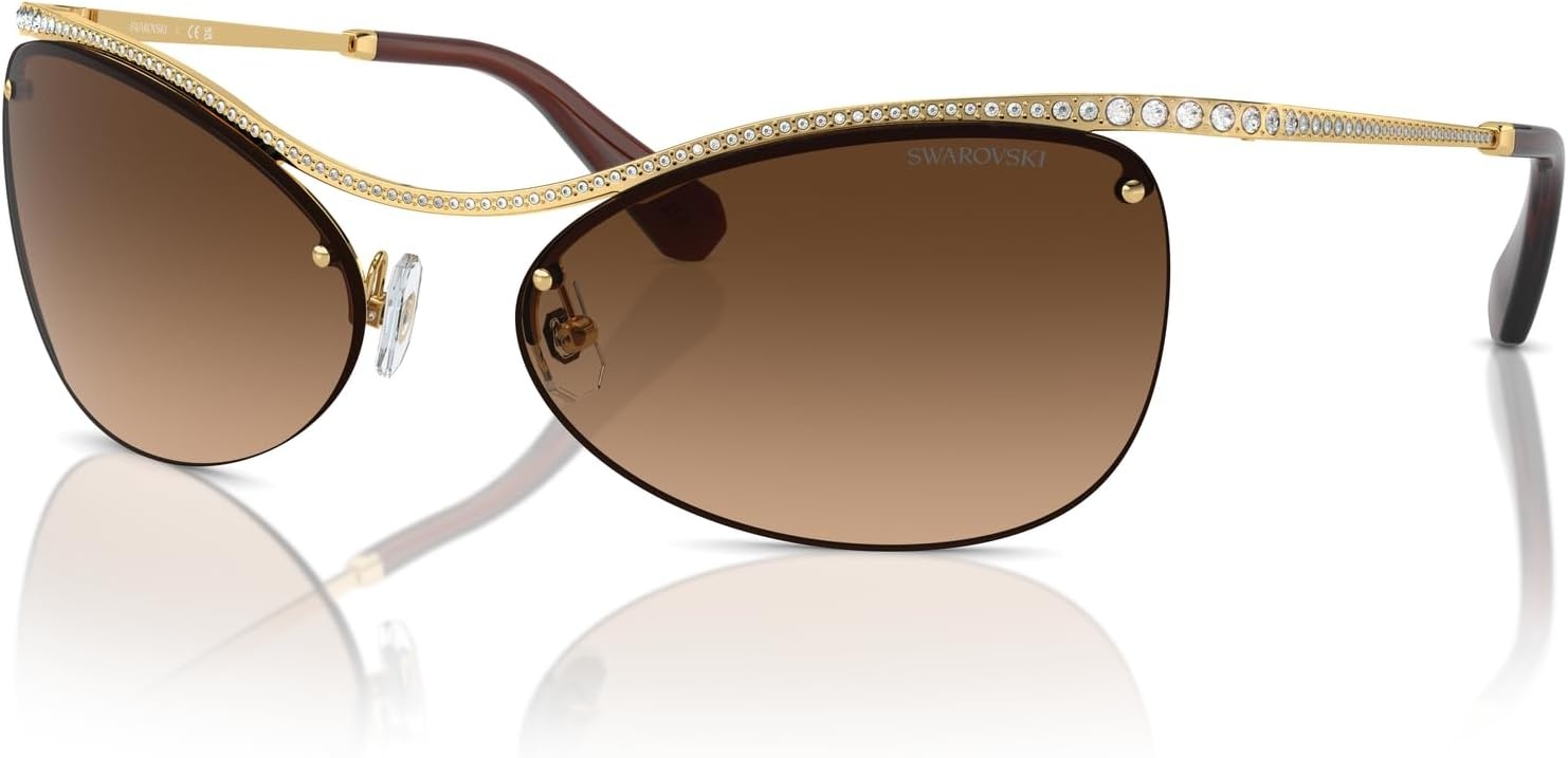 image:imageSwarovski womens Sk7018 Square SunglassesGoldGradient Brown