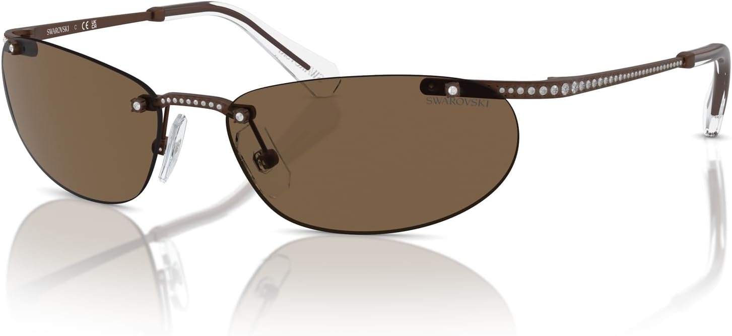 image:imageSwarovski womens Sk7019 Square SunglassesBlackDark Grey