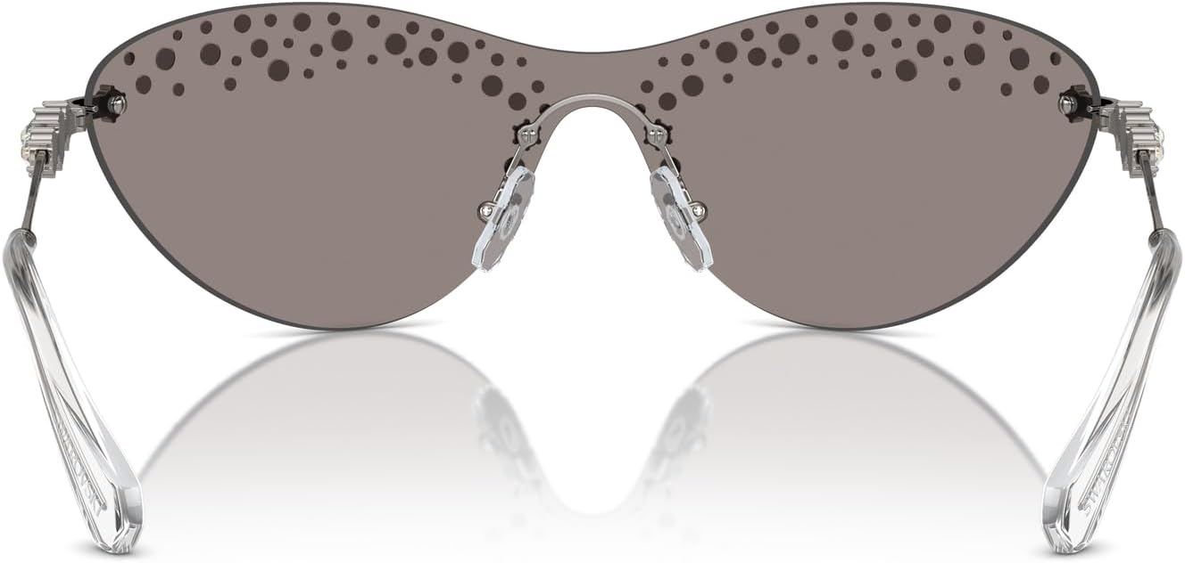 image:imageSwarovski womens Sk7023 Rectangular SunglassesGunmetalLight Grey Mirrored Silver
