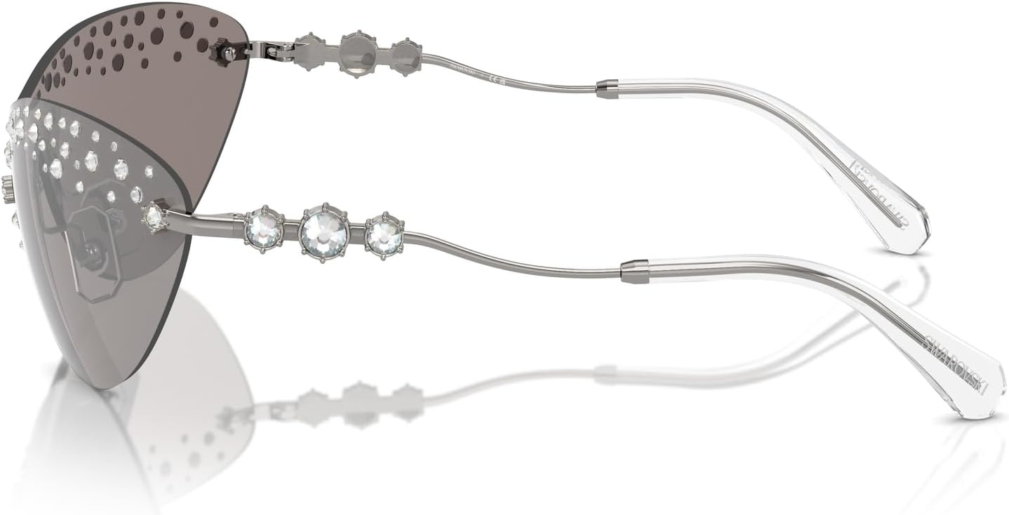 image:imageSwarovski womens Sk7023 Rectangular SunglassesGunmetalLight Grey Mirrored Silver