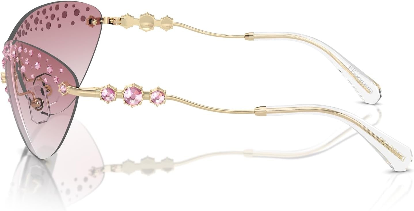 image:imageSwarovski womens Sk7023 Rectangular SunglassesPale GoldClear Gradient Pink