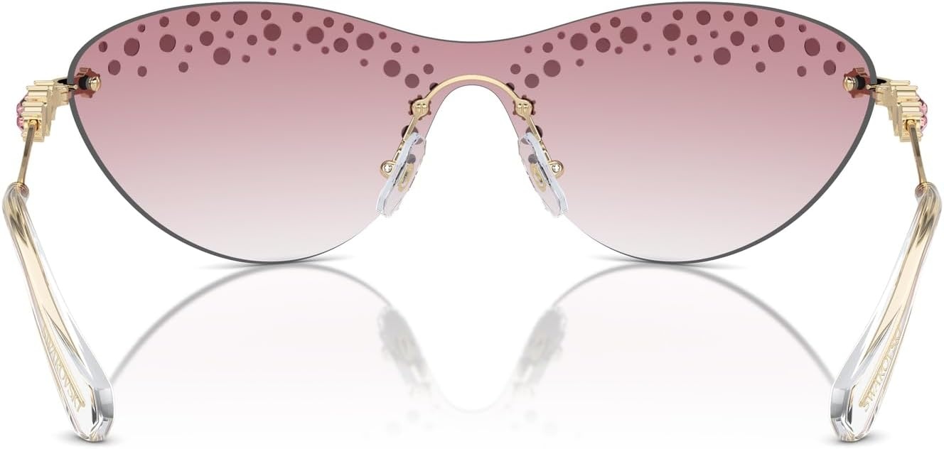 image:imageSwarovski womens Sk7023 Rectangular SunglassesPale GoldClear Gradient Pink