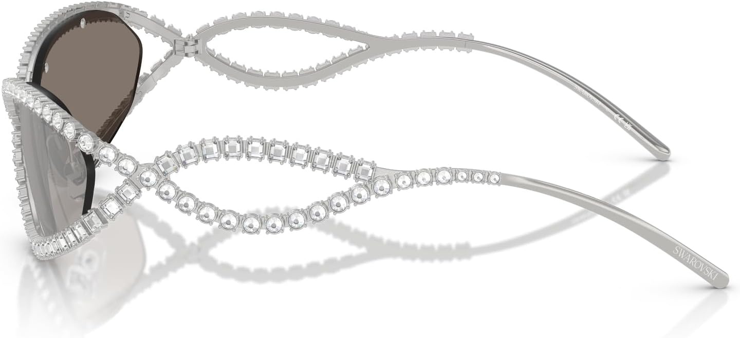 image:imageSwarovski womens Sk7024 Oval SunglassesSilverLight Grey Mirrored Silver
