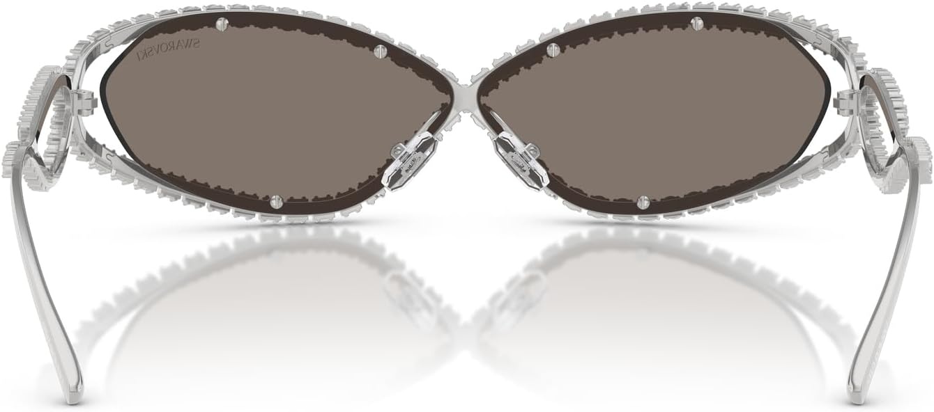 image:imageSwarovski womens Sk7024 Oval SunglassesSilverLight Grey Mirrored Silver