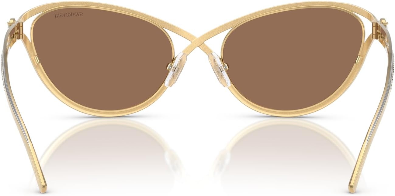 image:imageSwarovski womens Sk7025 Cat Eye SunglassesGoldDark Brown