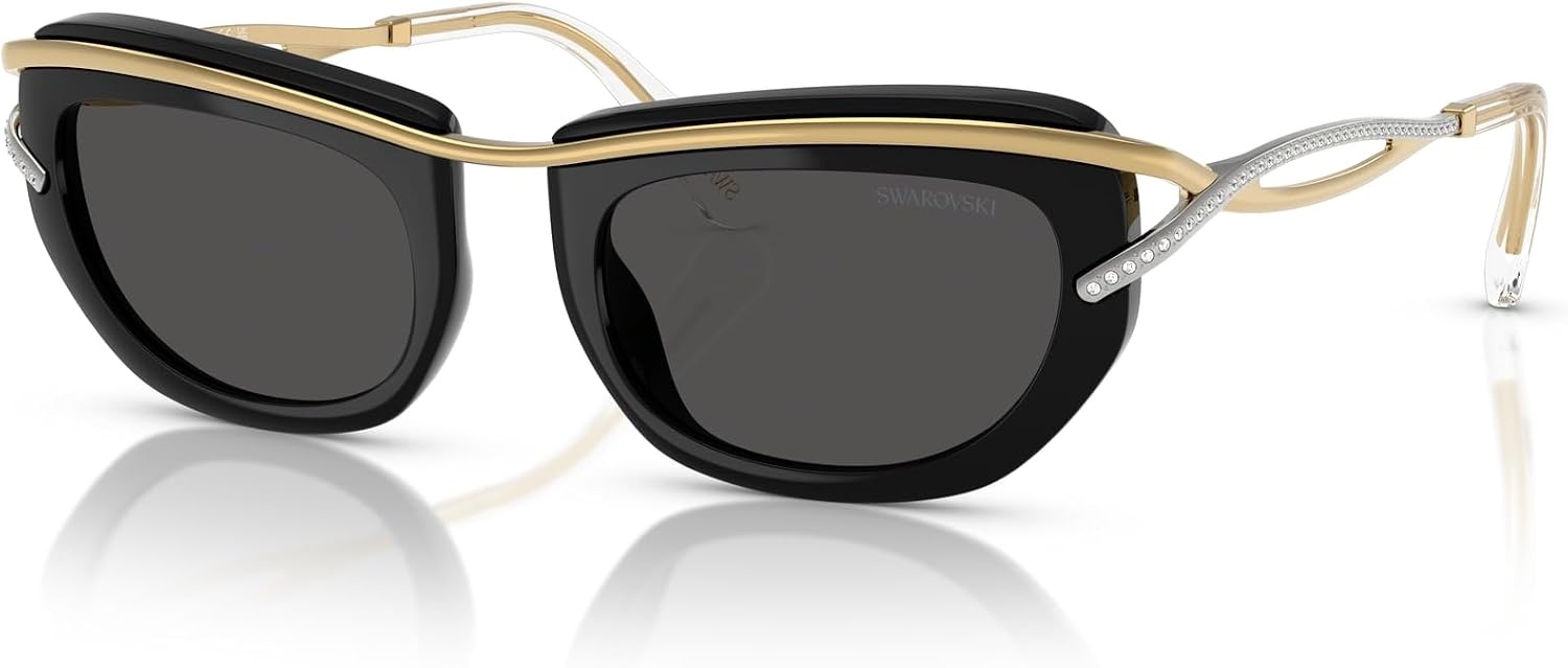 image:imageSwarovski womens Sk7026 Square SunglassesBlackDark Grey