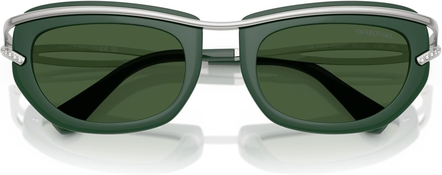 image:imageSwarovski womens Sk7026 Square SunglassesDark GreenDark Green