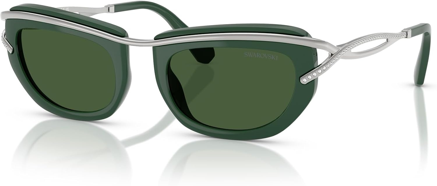 image:imageSwarovski womens Sk7026 Square SunglassesDark GreenDark Green