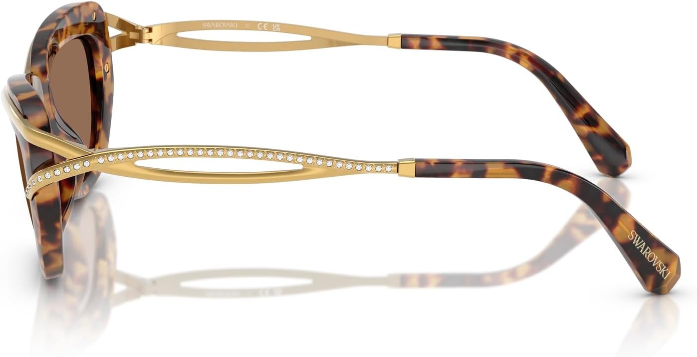 image:imageSwarovski womens Sk7026 Square SunglassesLight HavanaDark Brown