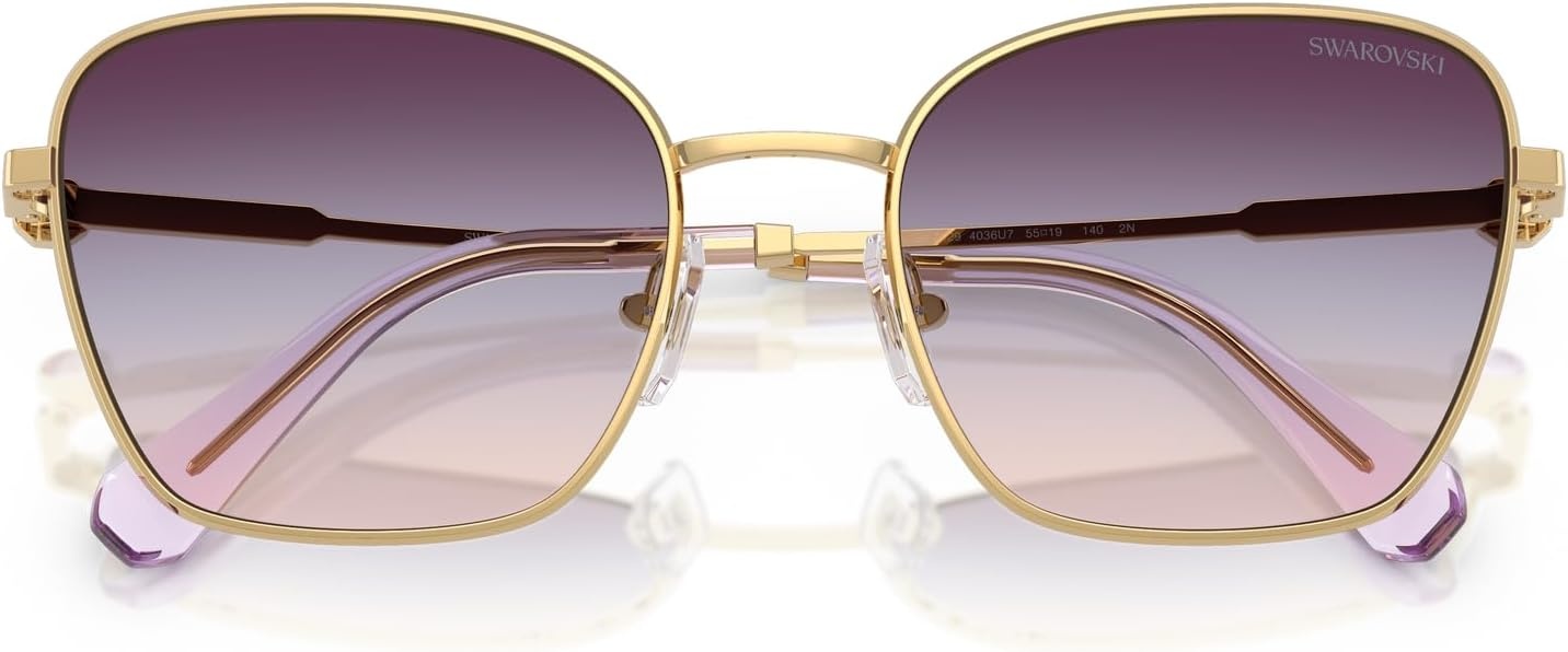 image:imageSwarovski womens Sk7029 Aviator SunglassesGoldTri Grad BrownBlueViolet