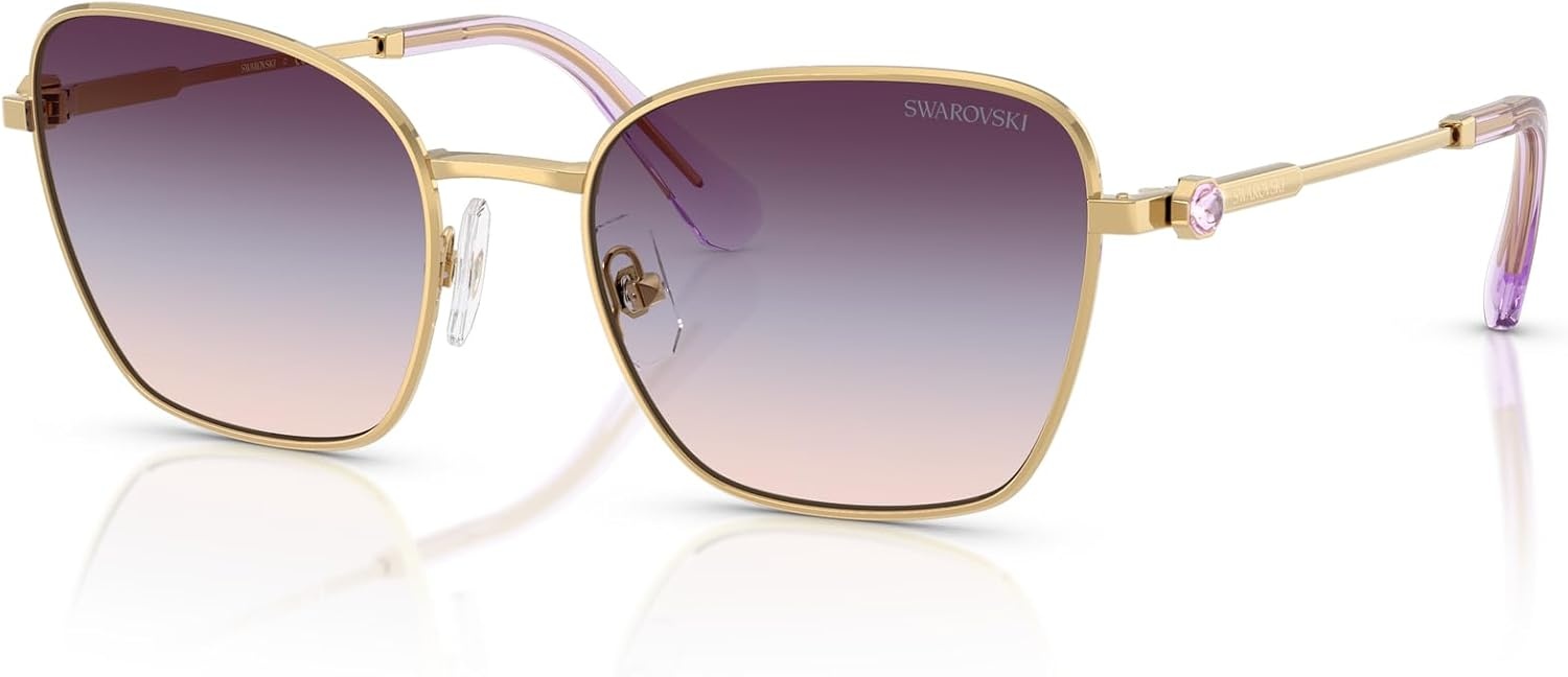 image:imageSwarovski womens Sk7029 Aviator SunglassesGoldTri Grad BrownBlueViolet