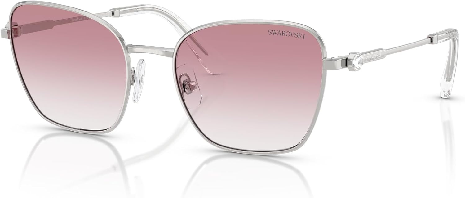 image:imageSwarovski womens Sk7029 Aviator SunglassesSilverClear Gradient Pink