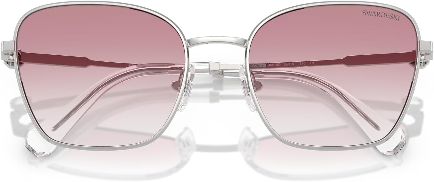 image:imageSwarovski womens Sk7029 Aviator SunglassesSilverClear Gradient Pink