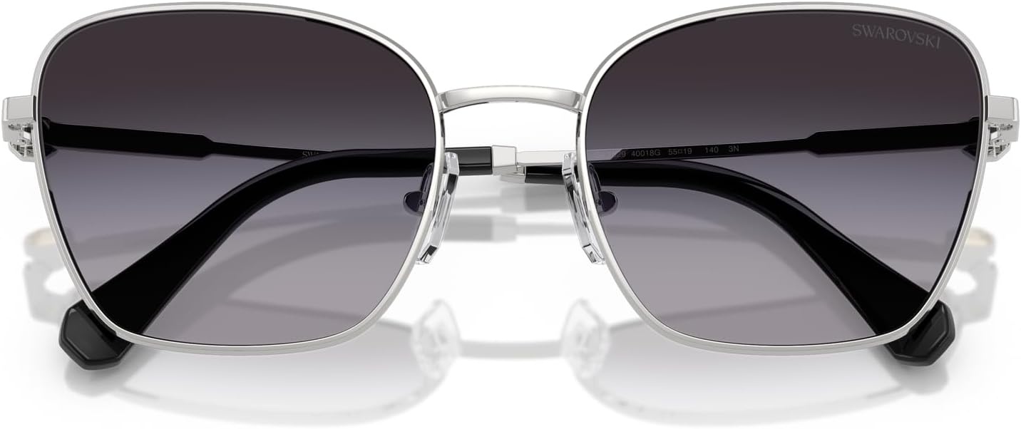 image:imageSwarovski womens Sk7029 Aviator SunglassesSilverGradient Grey