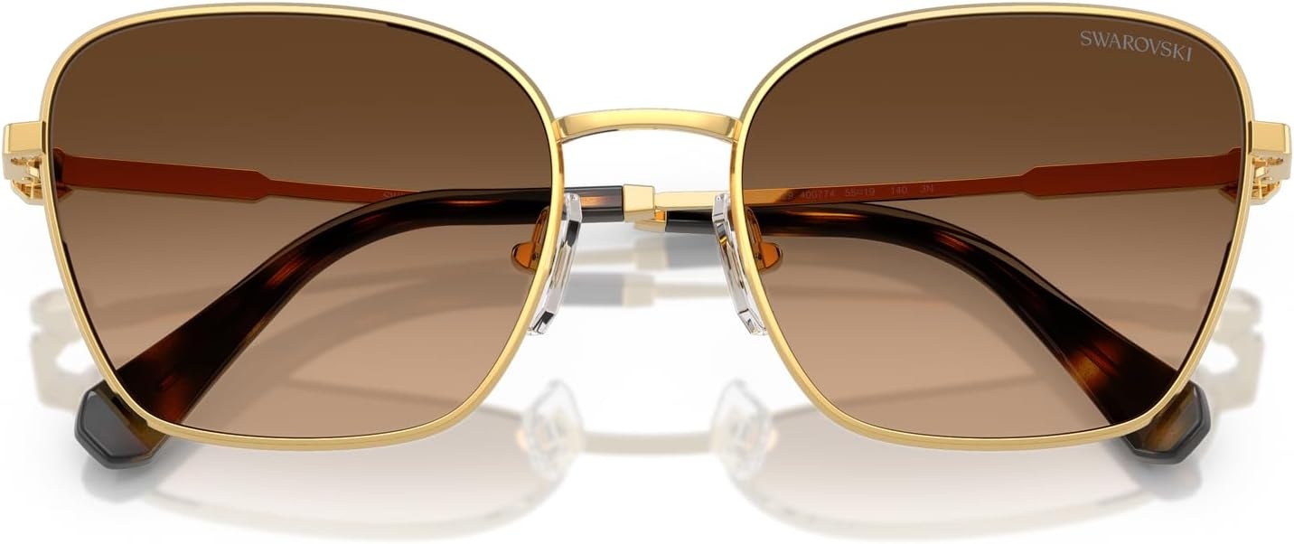 image:imageSwarovski womens Sk7029 Aviator SunglassesYellow GoldGreen Gradient Brown