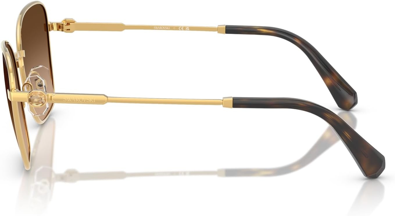 image:imageSwarovski womens Sk7029 Aviator SunglassesYellow GoldGreen Gradient Brown