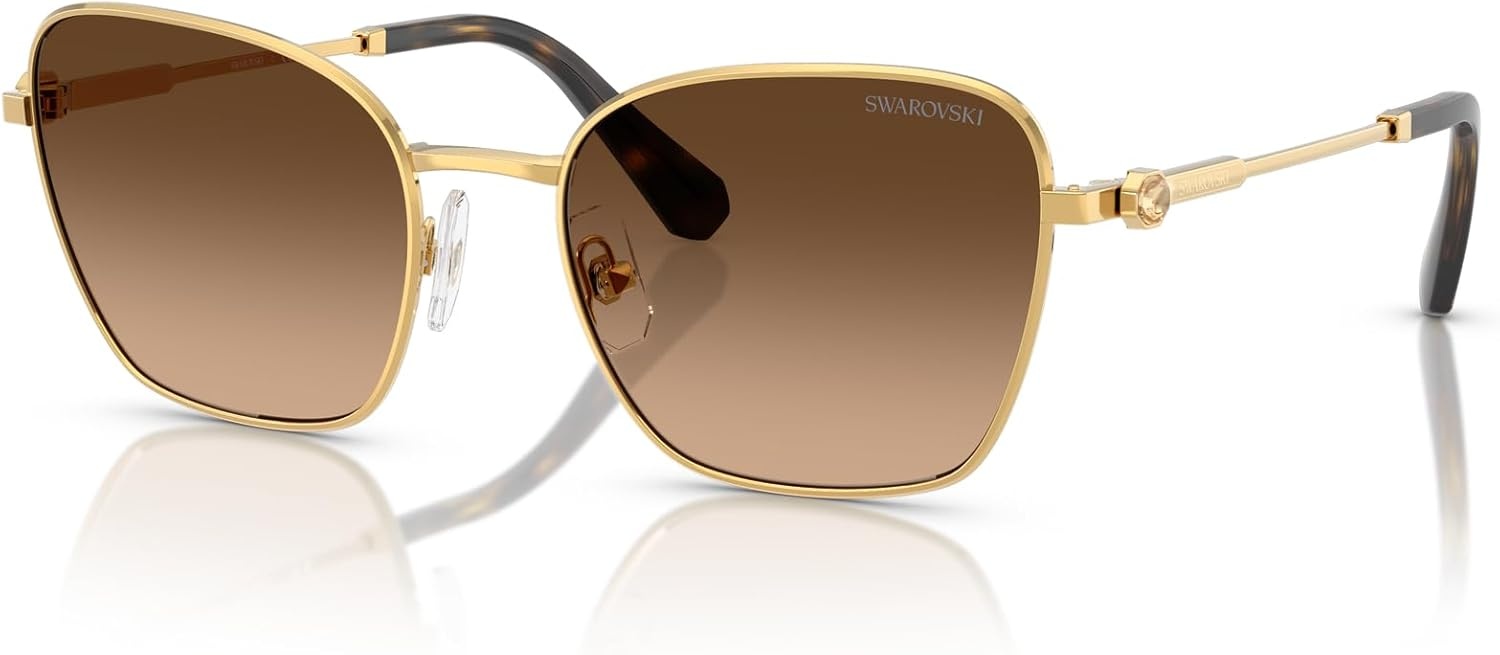 image:imageSwarovski womens Sk7029 Aviator SunglassesYellow GoldGreen Gradient Brown