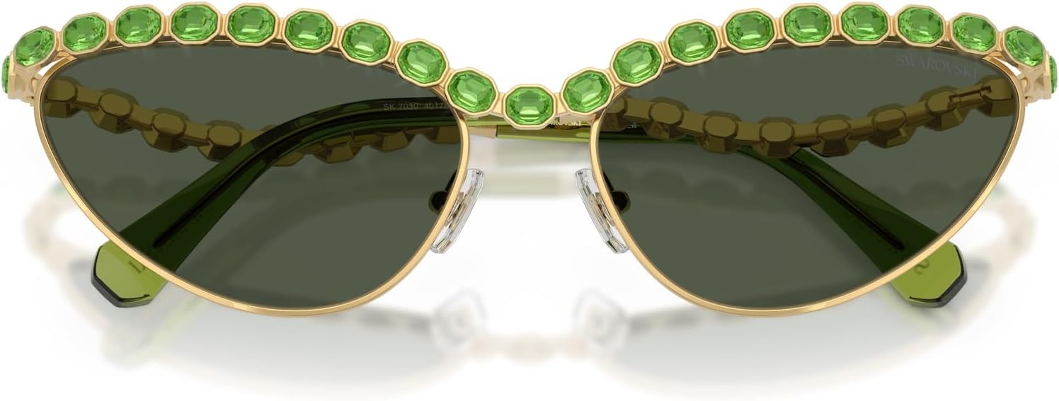 image:imageSwarovski womens Sk7030 Cat Eye SunglassesGoldLight Green