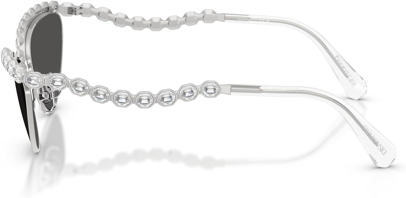 image:imageSwarovski womens Sk7030 Cat Eye SunglassesSilverDark Grey