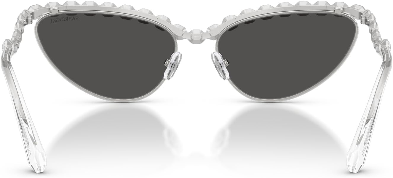 image:imageSwarovski womens Sk7030 Cat Eye SunglassesSilverDark Grey