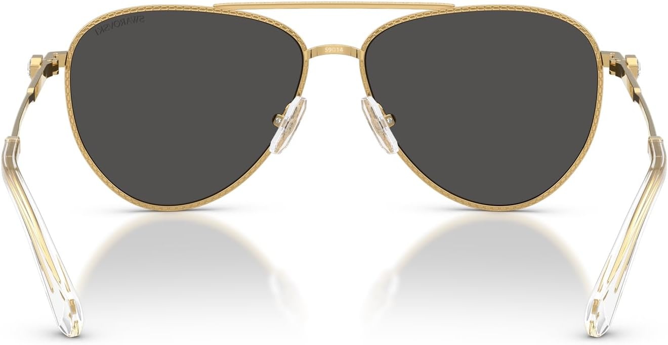 image:imageSwarovski womens Sk7031 Aviator SunglassesGoldDark Grey