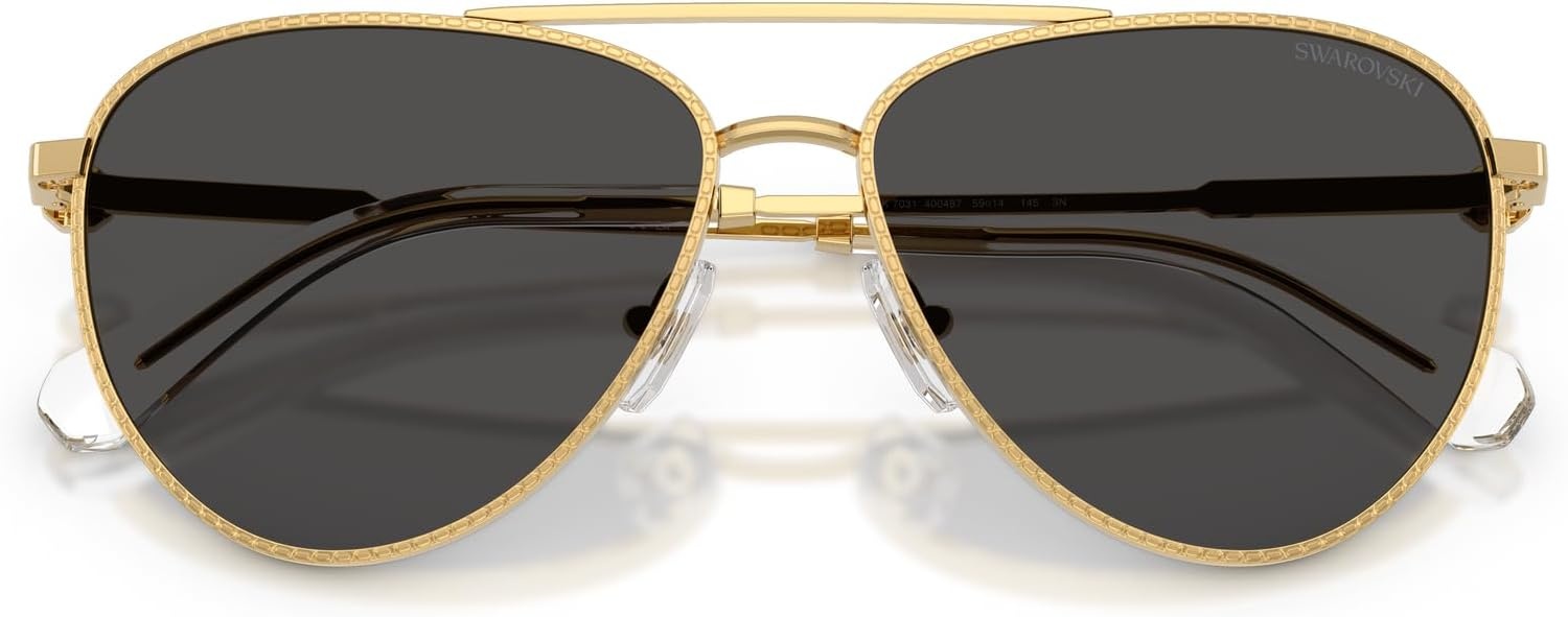 image:imageSwarovski womens Sk7031 Aviator SunglassesGoldDark Grey