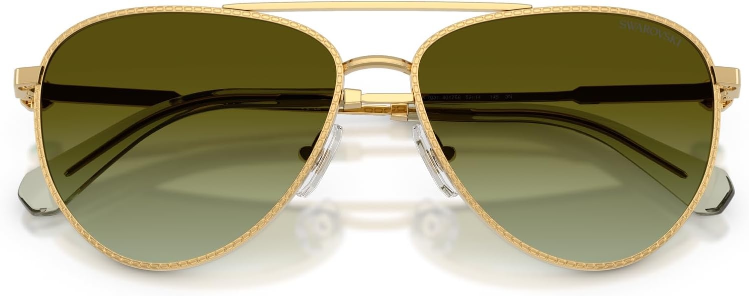 image:imageSwarovski womens Sk7031 Aviator SunglassesGoldGradient Brown
