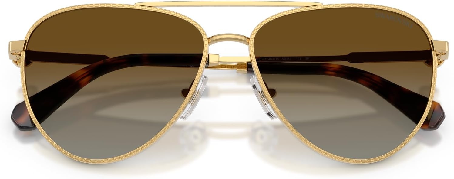 image:imageSwarovski womens Sk7031 Aviator SunglassesGoldGradient Brown Polarized