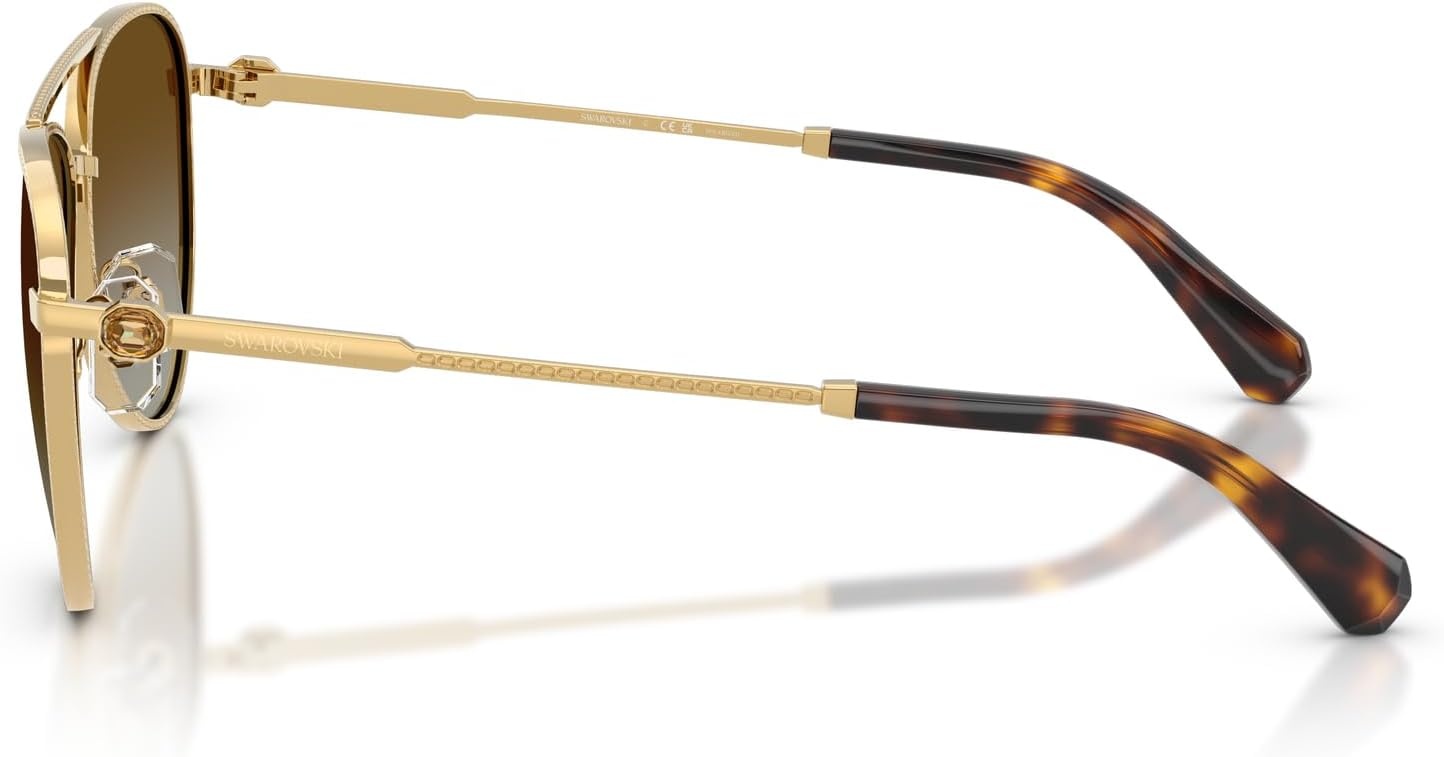 image:imageSwarovski womens Sk7031 Aviator SunglassesGoldGradient Brown Polarized