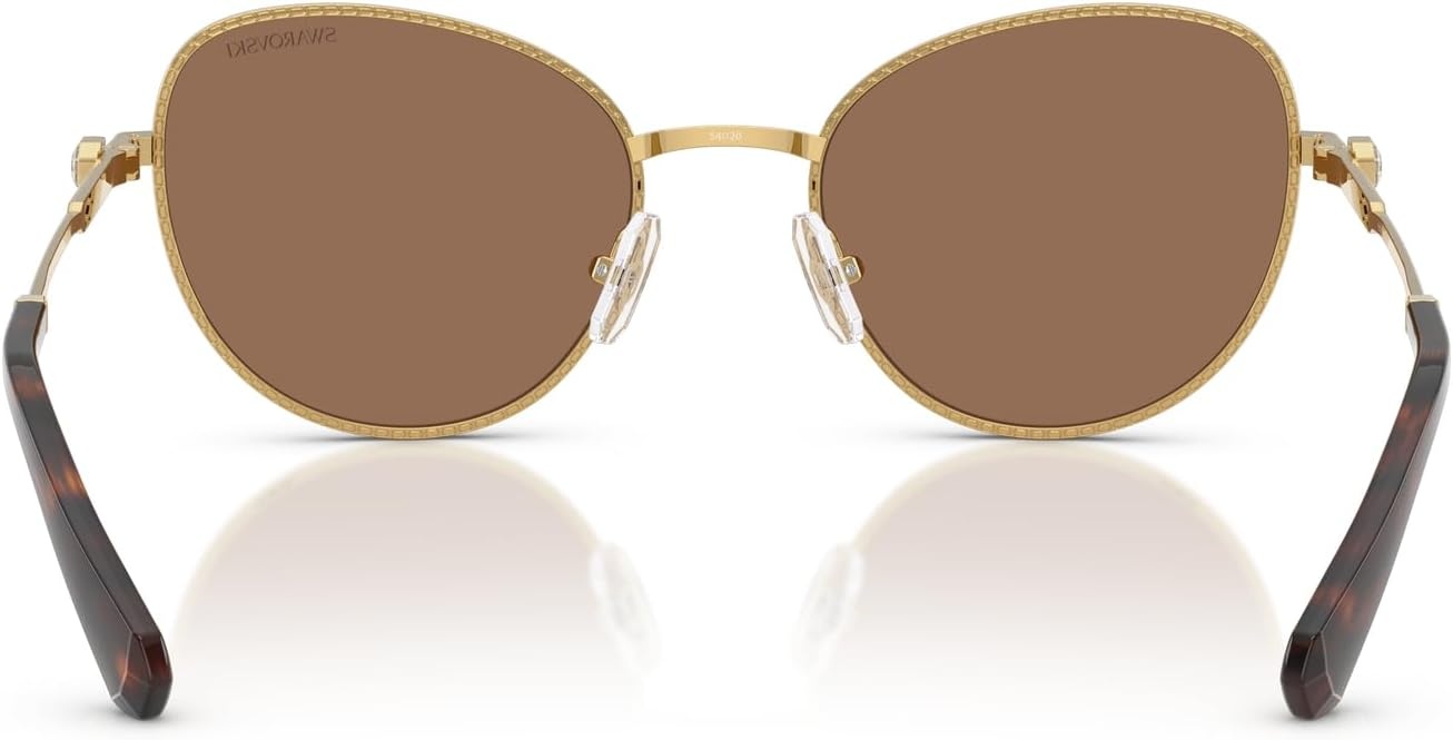 image:imageSwarovski womens Sk7032 Round SunglassesGoldDark Brown