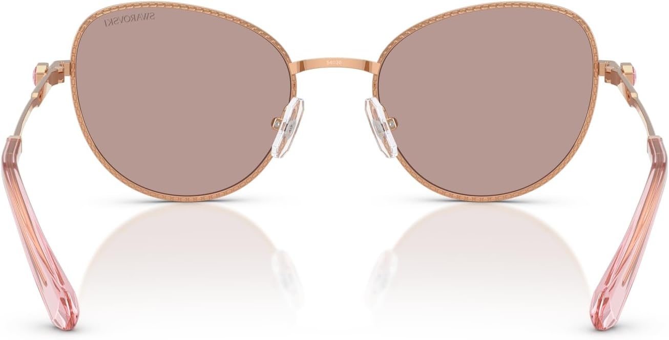 image:imageSwarovski womens Sk7032 Round SunglassesRose GoldLight Purple Brown