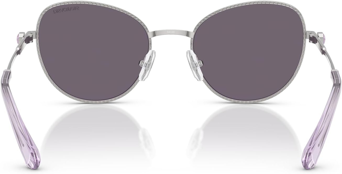 image:imageSwarovski womens Sk7032 Round SunglassesSilverViolet