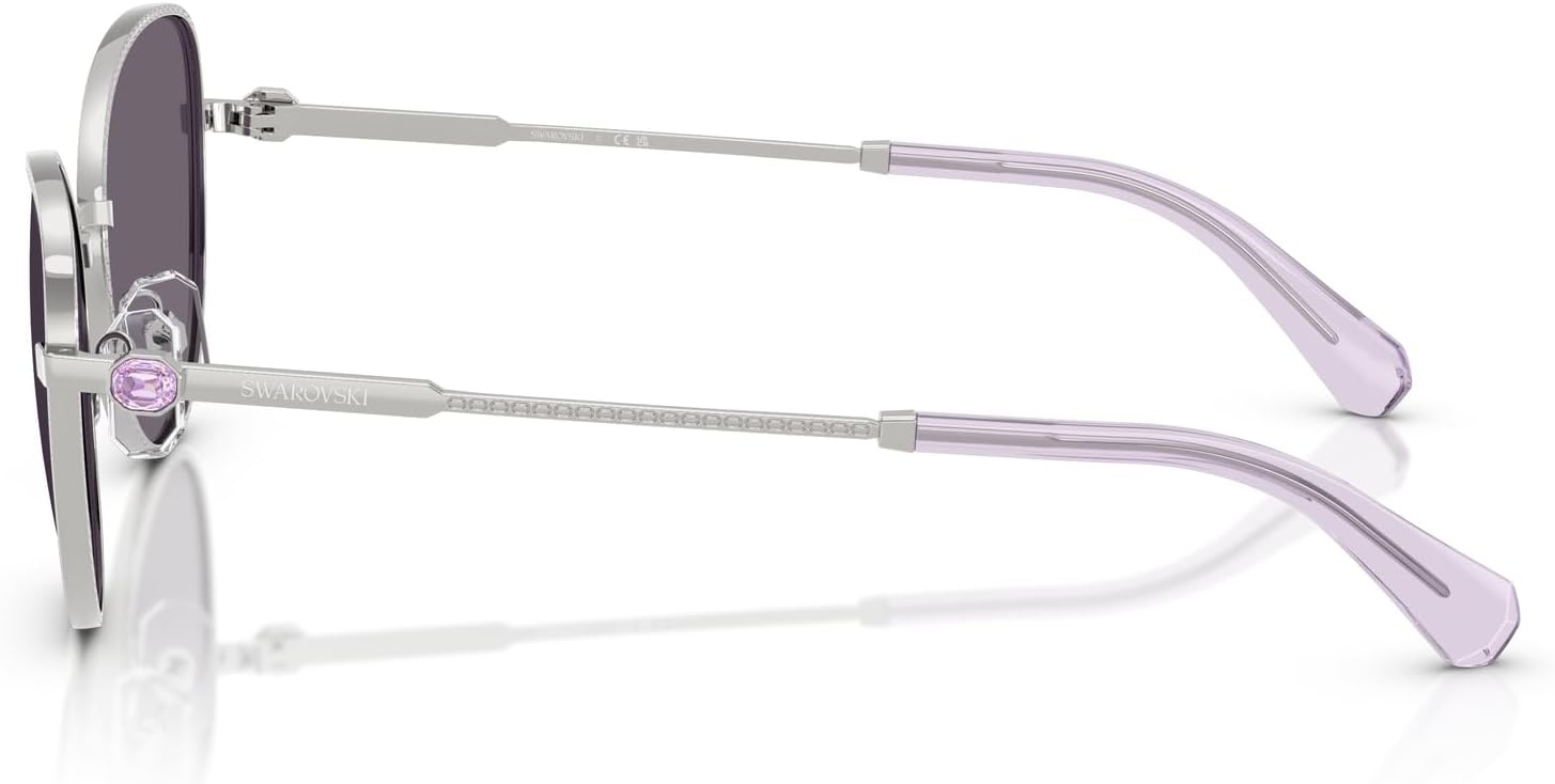 image:imageSwarovski womens Sk7032 Round SunglassesSilverViolet