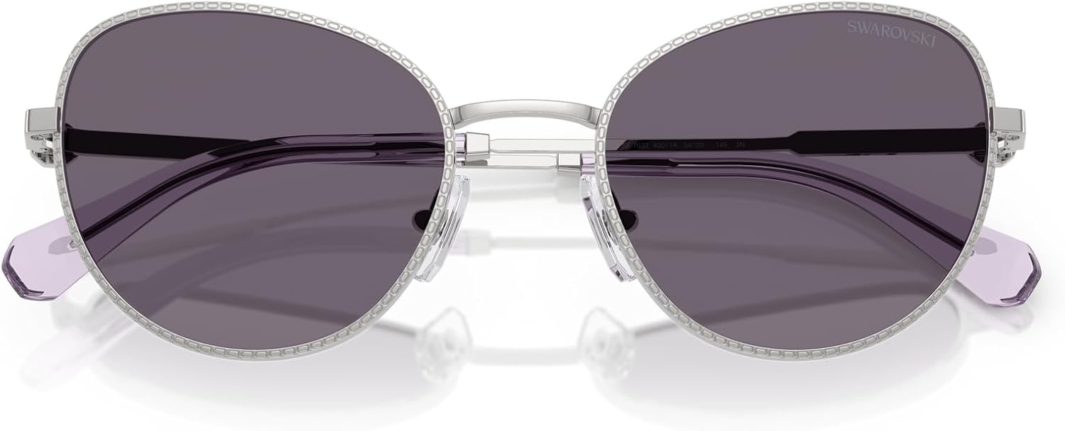 image:imageSwarovski womens Sk7032 Round SunglassesSilverViolet