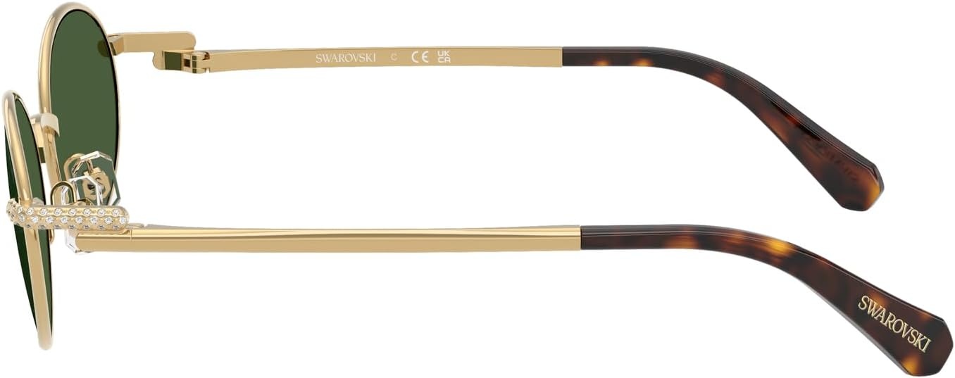 image:imageSwarovski womens Sk7033 Oval SunglassesGoldDark Green