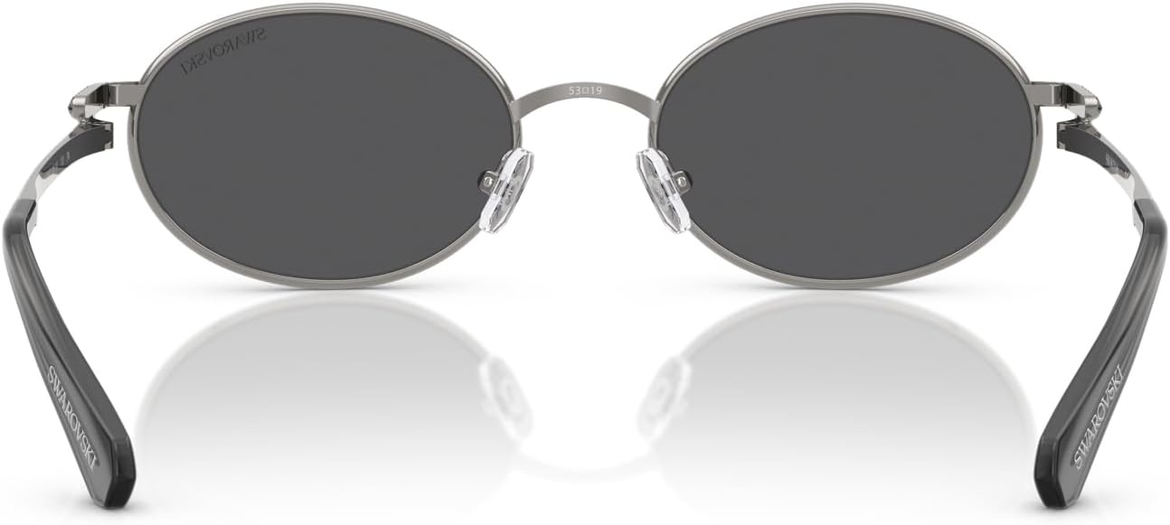 image:imageSwarovski womens Sk7033 Oval SunglassesGunmetalGrey Mirrored Black