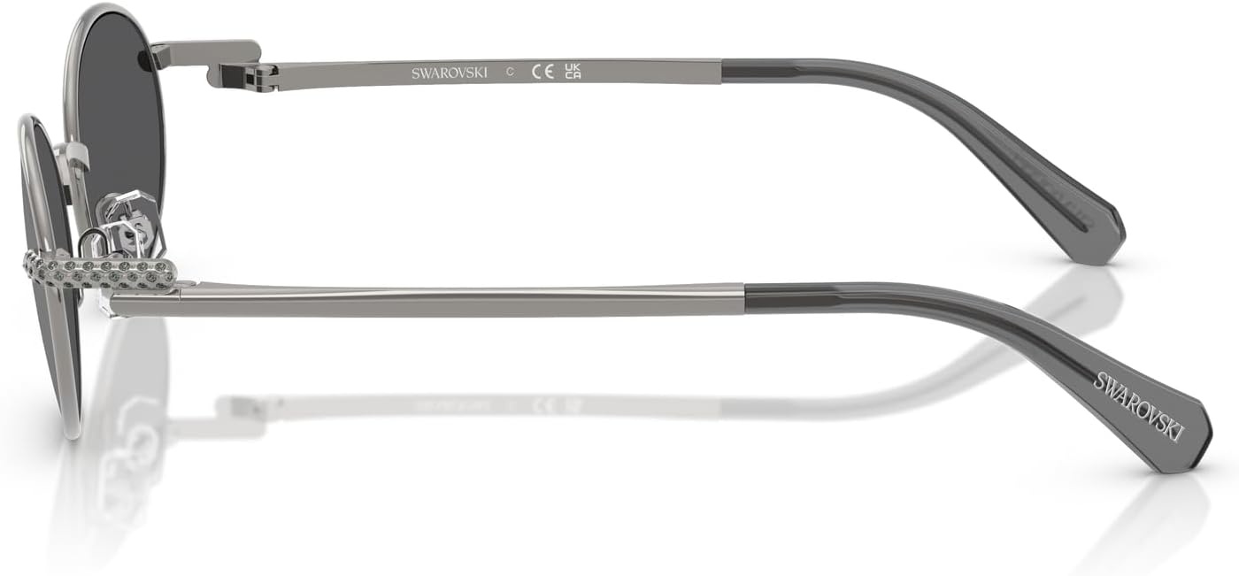 image:imageSwarovski womens Sk7033 Oval SunglassesGunmetalGrey Mirrored Black
