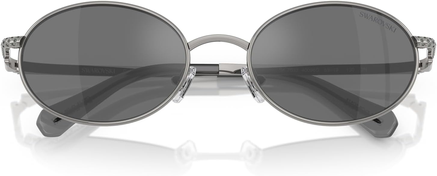 image:imageSwarovski womens Sk7033 Oval SunglassesGunmetalGrey Mirrored Black