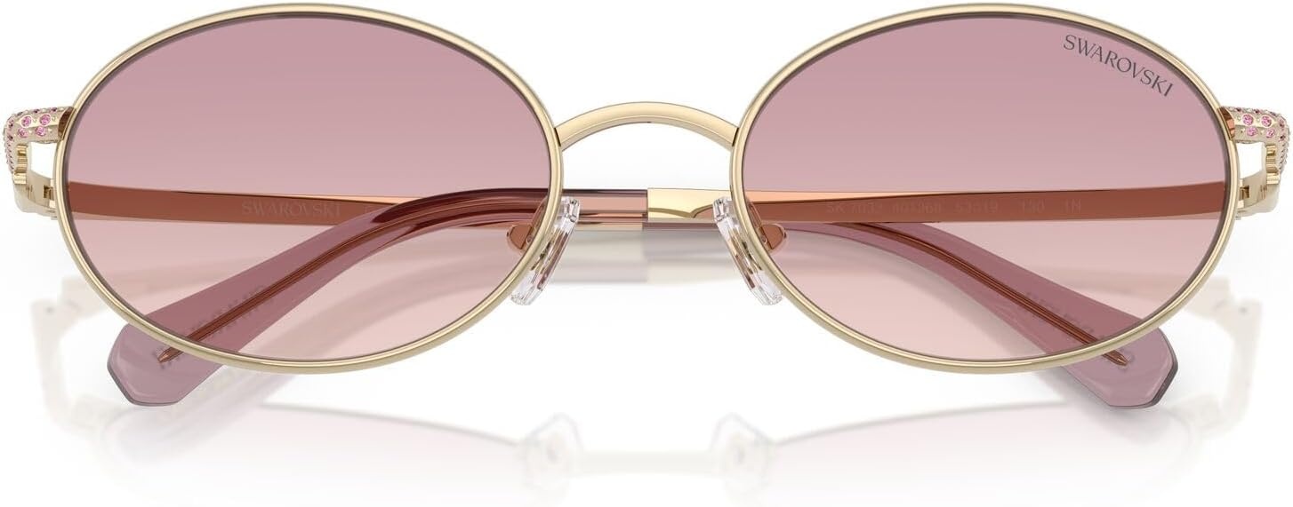 image:imageSwarovski womens Sk7033 Oval SunglassesPale GoldBrown Gradient Violet