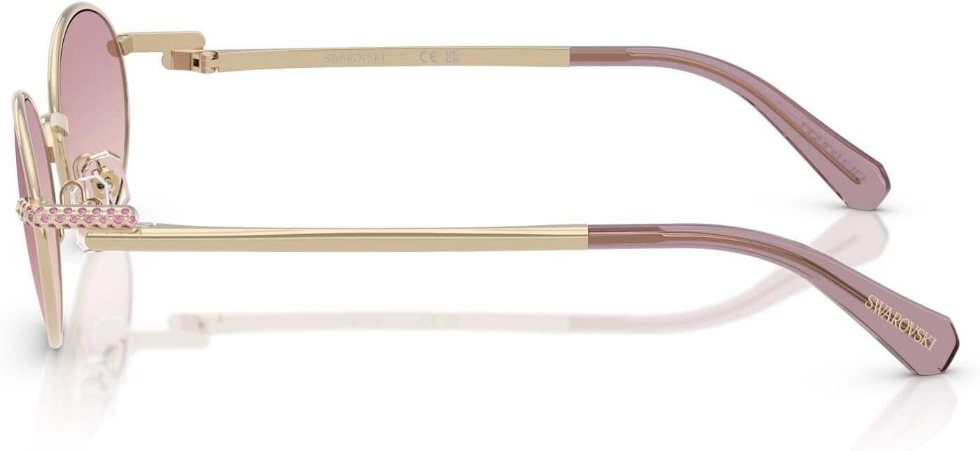 image:imageSwarovski womens Sk7033 Oval SunglassesPale GoldBrown Gradient Violet